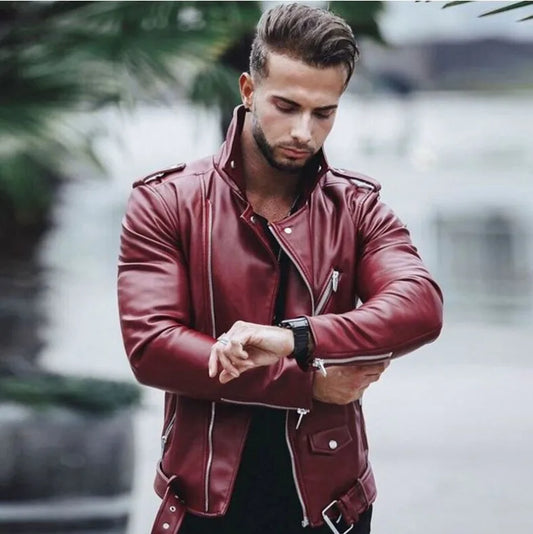Liu Ming New Autumn Winter Mens Fashion PU Leather Plus Size Jacket Coats