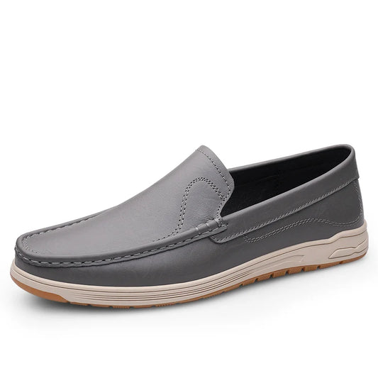 Men's Loafers Flats Uniform Dress Oxford Shoes Low-top Slip on Driving Shoes Penny Loafer Genuine Leather Light-Weight Casual