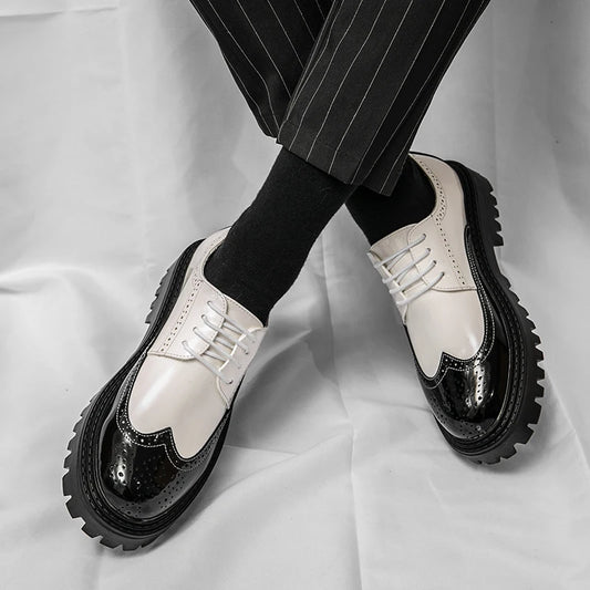 Slip-On Men's Loafers Shoes Cow Leather Solid Comfortable Hard-Wearing Platform Casual Dress Shoes Oxfords Spring Summer Autumn