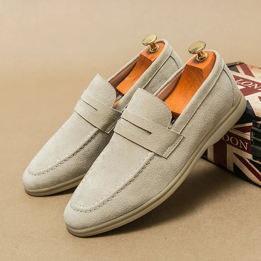 Leather Dress Shoes Breathable British Style Loafers Genuine Leather Versatile and Lightweight Casual Comfortable Office Shoes