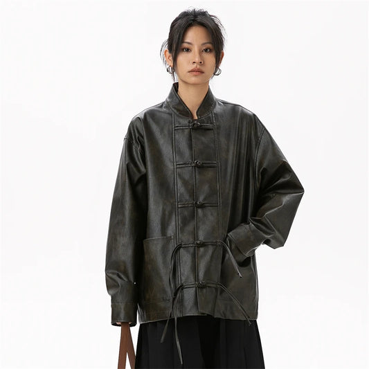 Women's Real Leather Jacket Sheepskin Coats 2024 Women New in Outerwears Chinese Style Authentic Genuine Leather Jacket Women