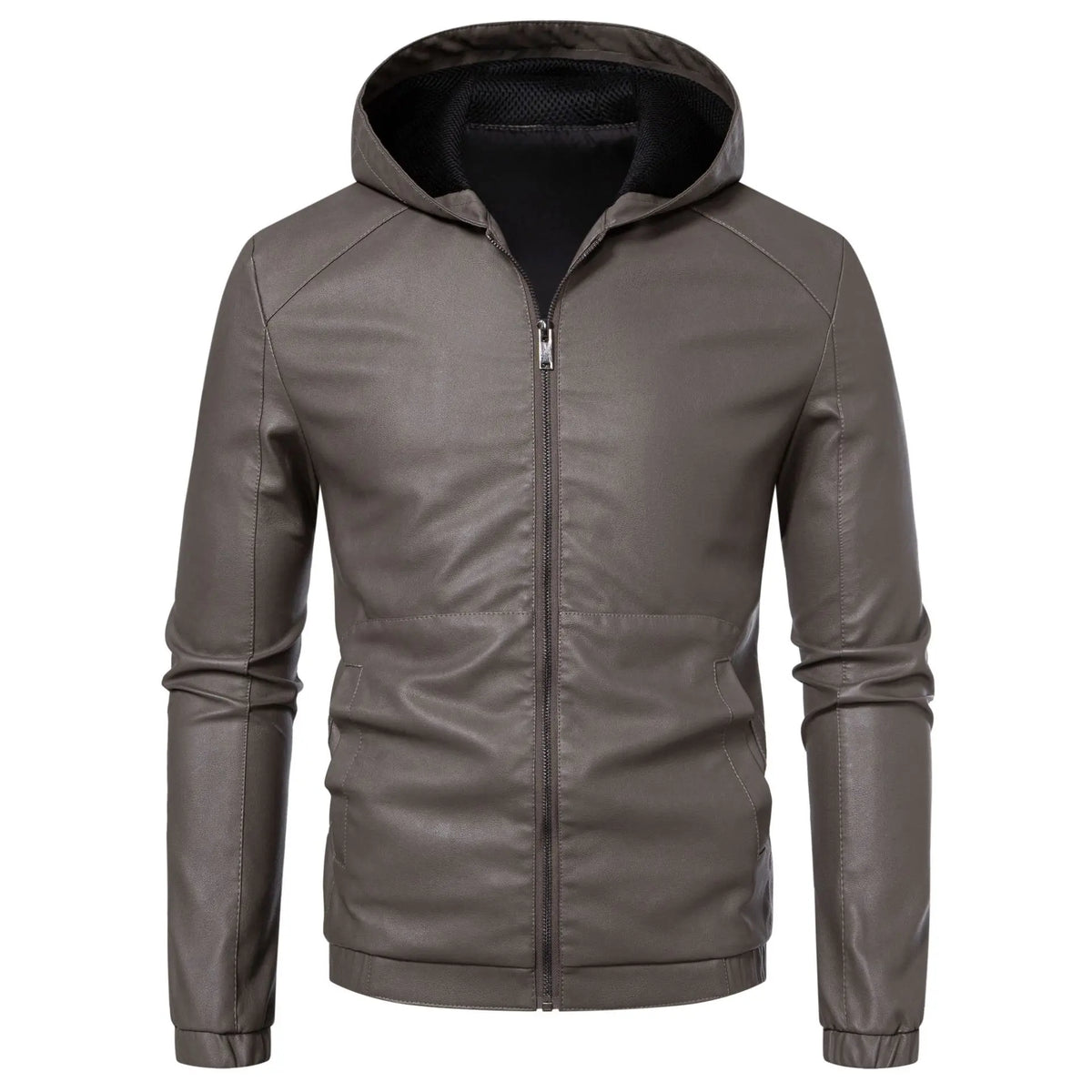 New Autumn Winter Men's Fleece Leather Jackets Casual Warm Windbreaker Hooded Coats Men Motorcycle PU Leather Jackets Streetwear