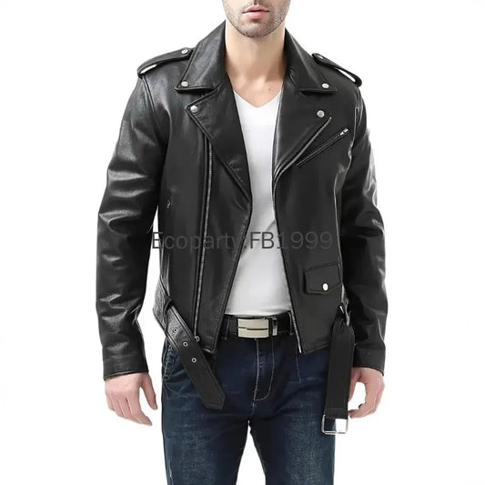 New Men's Pu Leather Motorcycle Jacket Spring Autumn Fashion Black Slim Fit Diagonal Zipper Coat Male Casual Outerwear Jackets