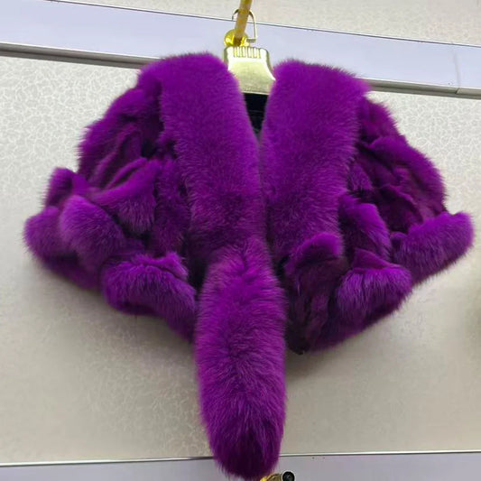 Fur Coats for Woman Luxury Real Fox Fur Collar Jacket Shawls Women's Jackets Coat Decoration Winter Coat Female Natural Fur Coat