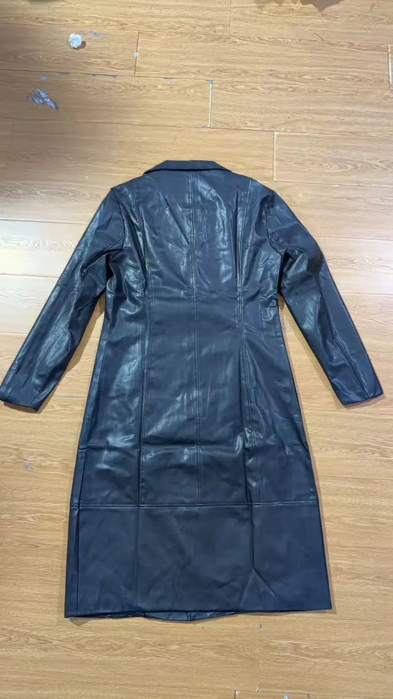 PU Leather Coat Men Jacket Spring Fall Winter Top Slim Korean Streetwear Gothic Moto Biker Punk Outwear Abrigos Mujer Invierno