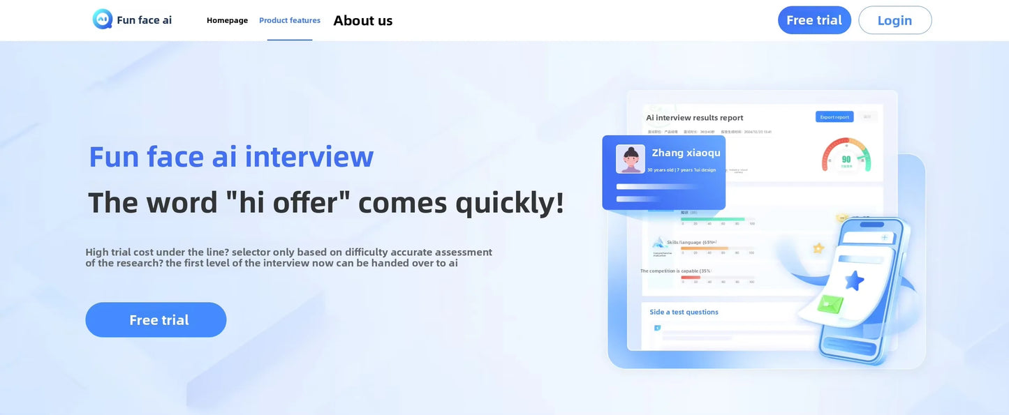 Industry-Wide AI Interview Solution Intelligent Recruitment Assessment System Multi-language Support Personalized Customization
