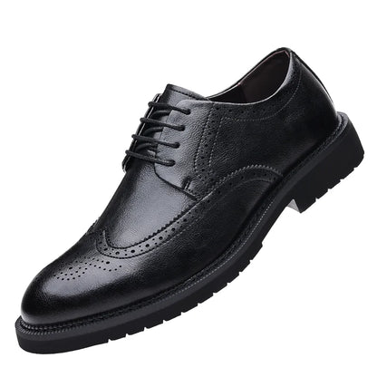 High Quality Men's Casual Cowhide Leather Dress Shoes Soft Comfortable Business Office Style Oxfords Formal Shoes for Men