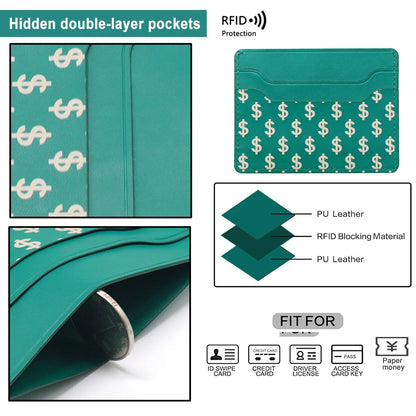 Design Own Pattern Logo Pu Leather Credit Name Business Card Holder Wallet Premium RFID Blocking Minimalist Wallet for Man Woman