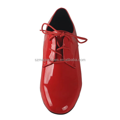 Customized Red Patent Leather Men Latin Dancing Shoe From China
