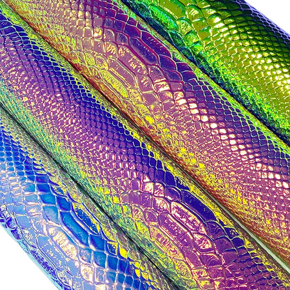 Wholesale Fancy Pu Leather Snake-patterned Faux Leather Embossing Artificial Leather for Making Handbags Shoes Bags