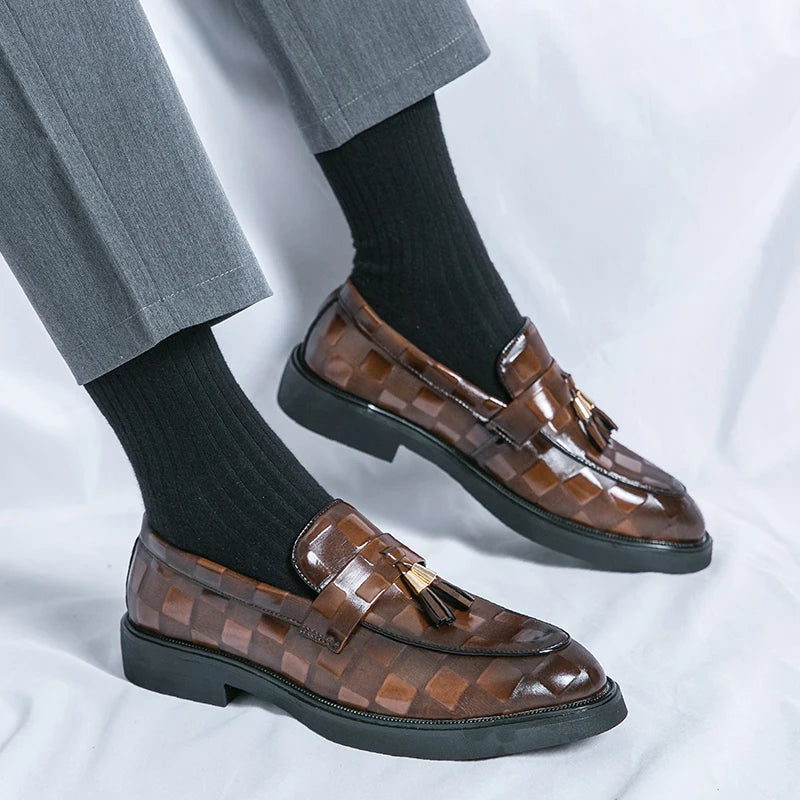 2024 Luxury Italain Walking Style Men's Dress Shoes Oxfords Pu Leather Office Classic Shoes for Men