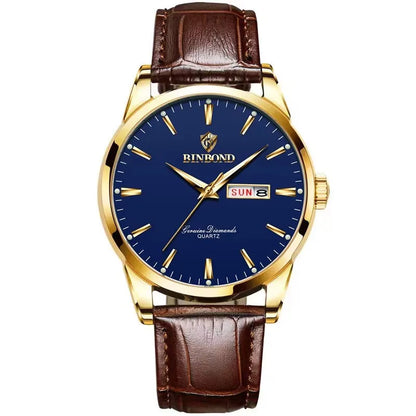 BINBOND B2238 2238 Quartz Wrist Watches Leather Strap Ladies & Man Top Luxury Couple Watch Women Men Waterproof Calendar Watch