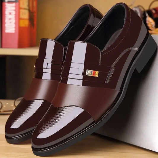 Men's Genuine Leather Lace-up Business Formal Shoes Comfort Wedding Shoes Autumn Black Casual Youth Versatile