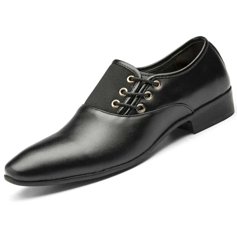 Men's Leather Shoes Men Modern Business Dress Shoes Male All-Match Casual Shoes Bridegroom Wedding Party Career Office Footwear