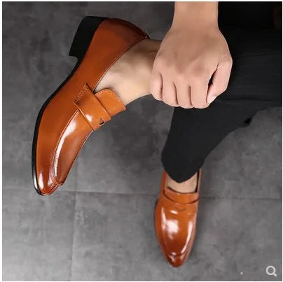 Men's Business Leather Shoes Man Vintage Formal Dress Shoes Male Fashion All-Match Casual Shoes Classic Pointed Toe Footwears