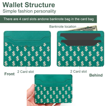 Design Own Pattern Logo Pu Leather Credit Name Business Card Holder Wallet Premium RFID Blocking Minimalist Wallet for Man Woman