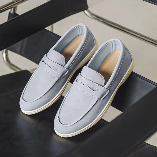 Men's Solid Summer Breathable Bean Shoes Slip-on Round Toe Imitation Leather Lining Casual Lazy Loafers Office & Career