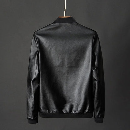 ANSZKTN Autumn Winter Plus 8XL Size Fashion Men's Leather Jackets Solid Color Zipper Faux Leather Casual PU Jacket for Men