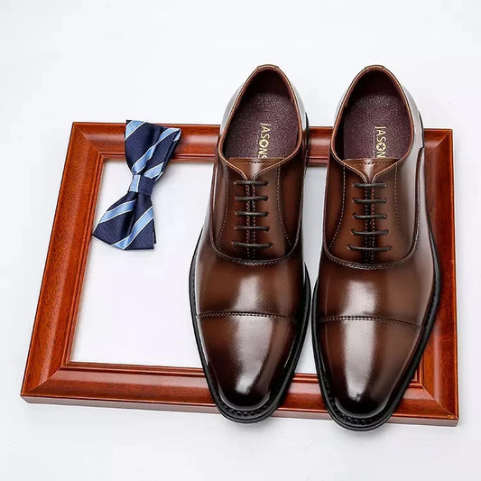 Italian Formal Oxfords Zapato De Vestir Office Shoes Genuine Leather Casual Business Men's Leather Dress Shoes