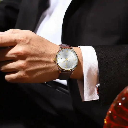 POEDAGAR 826 Men's Watches Top Reloj Luxury Men Wrist Watch Leather Quartz Watch Sports Waterproof Male Business Date Clock