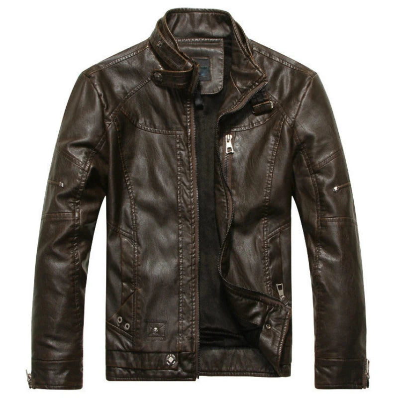Men's Leather Jackets Brand Motorcycle Leather Jacket Men Fur Jacket Jaqueta De Couro Masculina Mens Leather Coats Jaqueta Couro