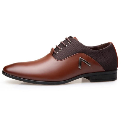 Men's Leather Shoes Men Modern Business Dress Shoes Male All-Match Casual Shoes Bridegroom Wedding Party Career Office Footwear