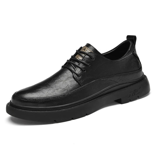 Men's Dress Uniform Oxford Work & Safety Outdoor Shoes Low-top Lace up Leather Business Thickened Fleece Cotton Padded Warm