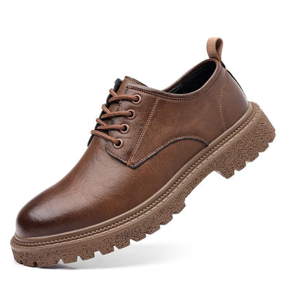 2025 New LEAO Hot Selling Men's Business Casual Leather Shoes Cowhide Thick Bottom Leather Men's Low Top Work Shoes