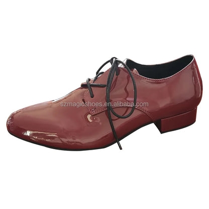 Customized Red Patent Leather Men Latin Dancing Shoe From China