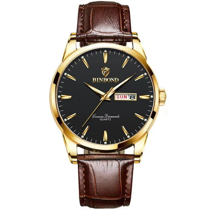 BINBOND B2238 2238 Quartz Wrist Watches Leather Strap Ladies & Man Top Luxury Couple Watch Women Men Waterproof Calendar Watch