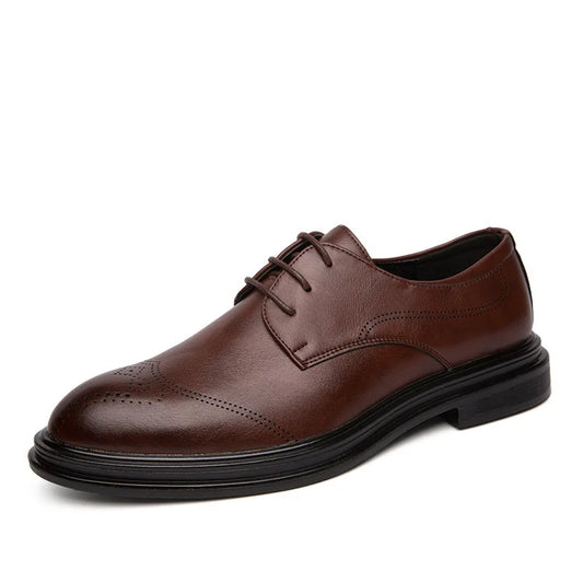 Fashion England Trend Autumn Casual Men's Wedding Shoes Wholesale Flock Oxford Leather Breathable Anti-Slippery Plus Size Formal