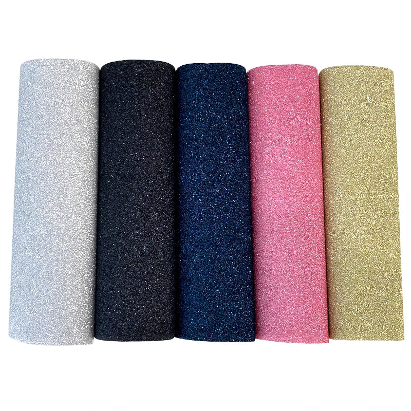 1 Roll of Colorful Glitter Fine Sandalwood Faux Leather 12''x53'' (30 Cmx135cm) Handmade DIY Earrings, Jewelry, Headwear,