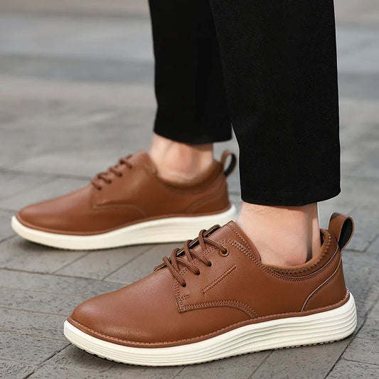 Large Size Artificial Leather Men's Shoes Business Casual Lace-up Oxford Wedding Shoes Lightweight Cushioning Dress Shoes All