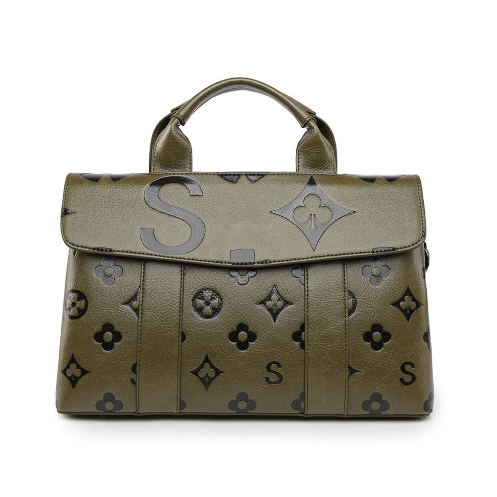 Wholesale Woven Pattern Tote Bag Large Capacity PU Leather Women Shoulder Bags for Work Commuting 2026 Hot Style