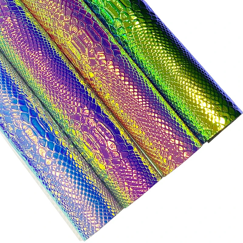 Wholesale Fancy Pu Leather Snake-patterned Faux Leather Embossing Artificial Leather for Making Handbags Shoes Bags