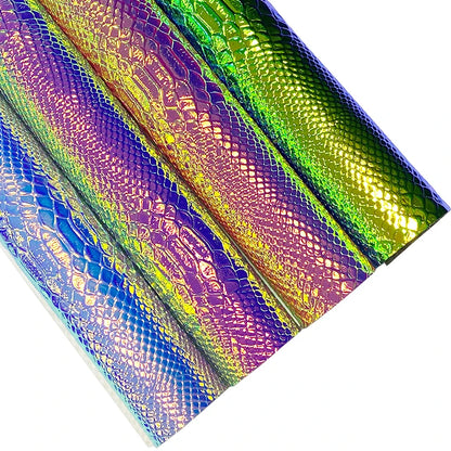 Wholesale Fancy Pu Leather Snake-patterned Faux Leather Embossing Artificial Leather for Making Handbags Shoes Bags