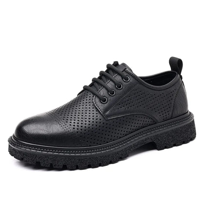 2025 New LEAO Hot Selling Men's Business Casual Leather Shoes Cowhide Thick Bottom Leather Men's Low Top Work Shoes