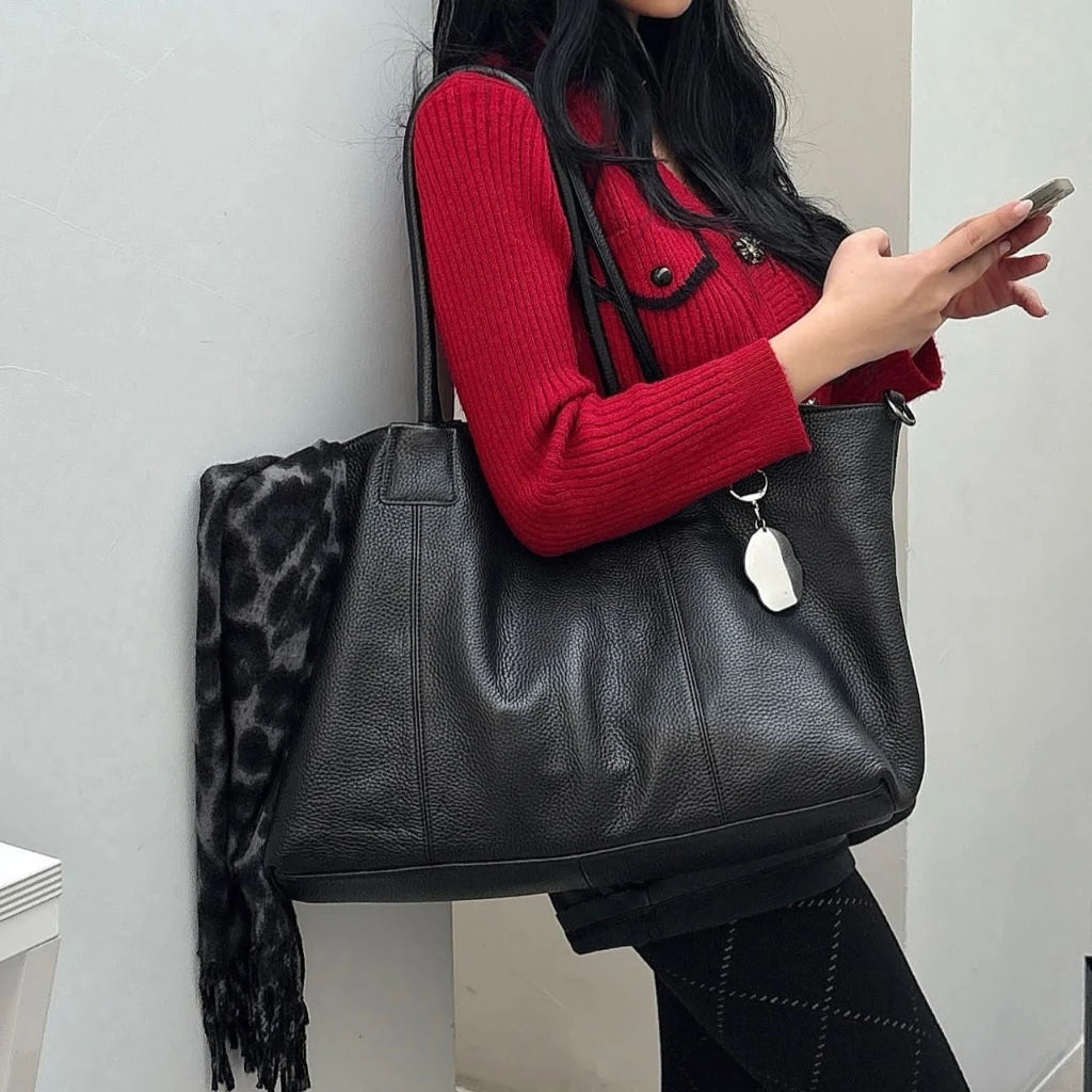 Women's Luxury Designer Tote Bags Famous Brand Large Capacity Genuine Leather Handbags Fashion Shoulder Purses for Ladies