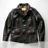 Wholesale Clothing Custom Mens  Casual  Windproof Jacket Men's High Quality Fashion Genuine Horse Skin Leather Jackets