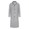 Men Faux Leather Trench Fashion Long Sleeve Autumn Windbreaker Coat Slim Leather Long Leather Jacket Men's Jacket Outwear
