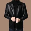M-3XL New Spring Autumn Men's Casual PU Leather Jacket Stylish Street Vendor Coat Adult Dad Middle-Aged Elderly PU leather Coat