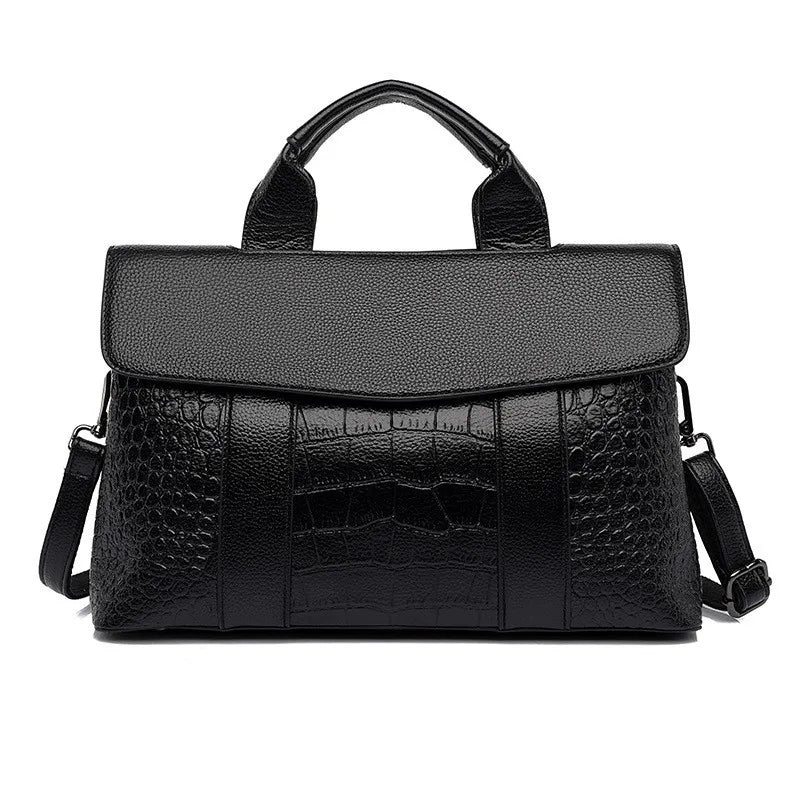 Wholesale Woven Pattern Tote Bag Large Capacity PU Leather Women Shoulder Bags for Work Commuting 2026 Hot Style