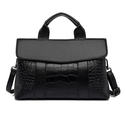Wholesale Woven Pattern Tote Bag Large Capacity PU Leather Women Shoulder Bags for Work Commuting 2026 Hot Style