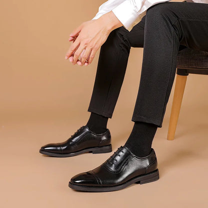 New Arrivals Top-grain Cowhide Leather Formal Business Men's Leather Shoes Genuine Leather Brogue Designer Shoes  Wenzhou Shoes