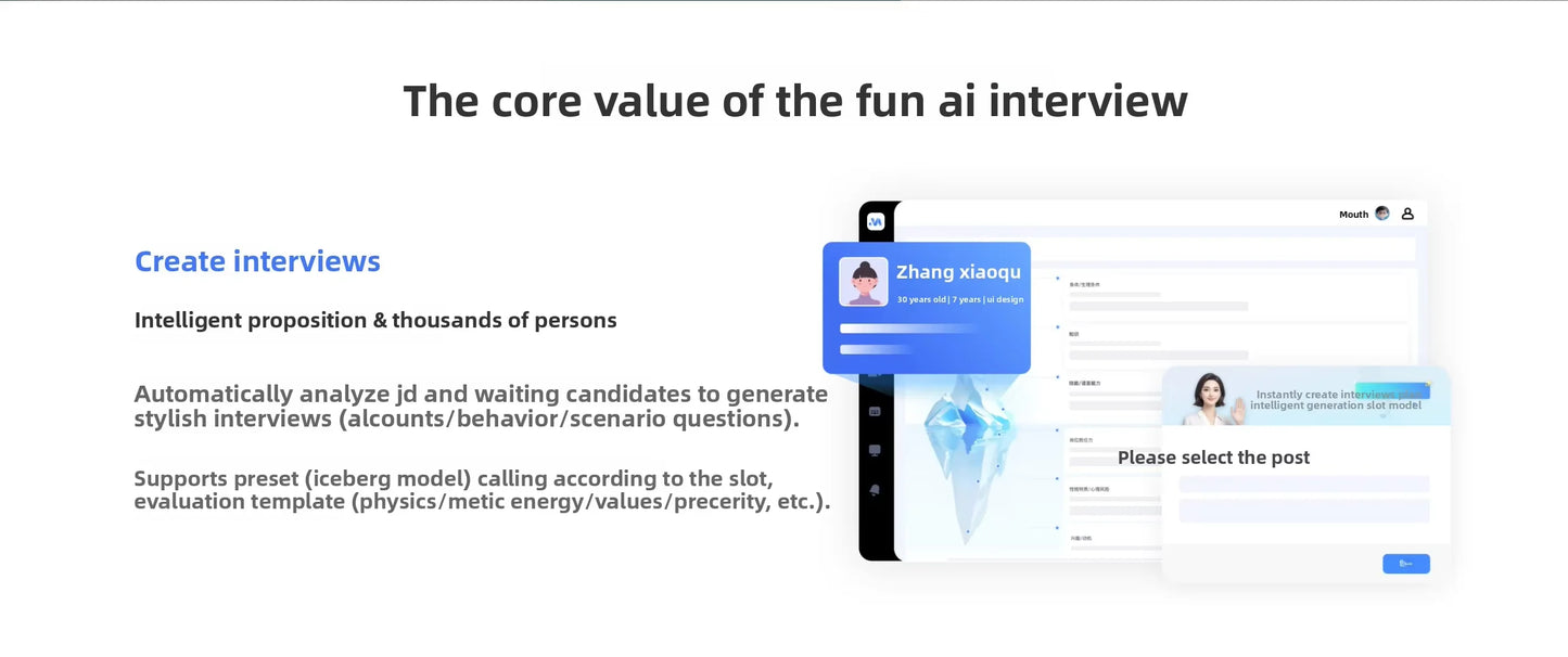 Industry-Wide AI Interview Solution Intelligent Recruitment Assessment System Multi-language Support Personalized Customization