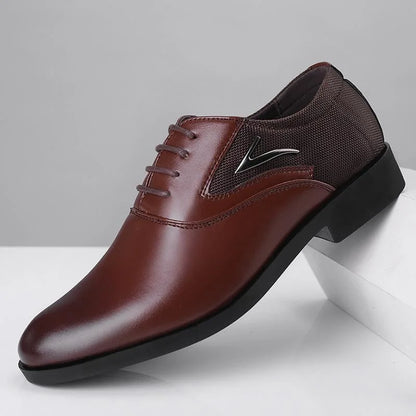 Men's Leather Shoes Men Modern Business Dress Shoes Male All-Match Casual Shoes Bridegroom Wedding Party Career Office Footwear