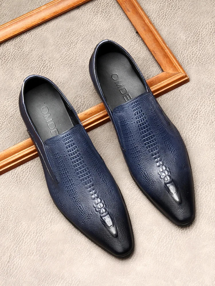 2026 New Trend Elegant Style British Authentic Genuine Leather Men's Cow Leather Dress Shoes Wedding Party Shoes