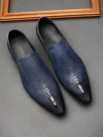 2026 New Trend Elegant Style British Authentic Genuine Leather Men's Cow Leather Dress Shoes Wedding Party Shoes