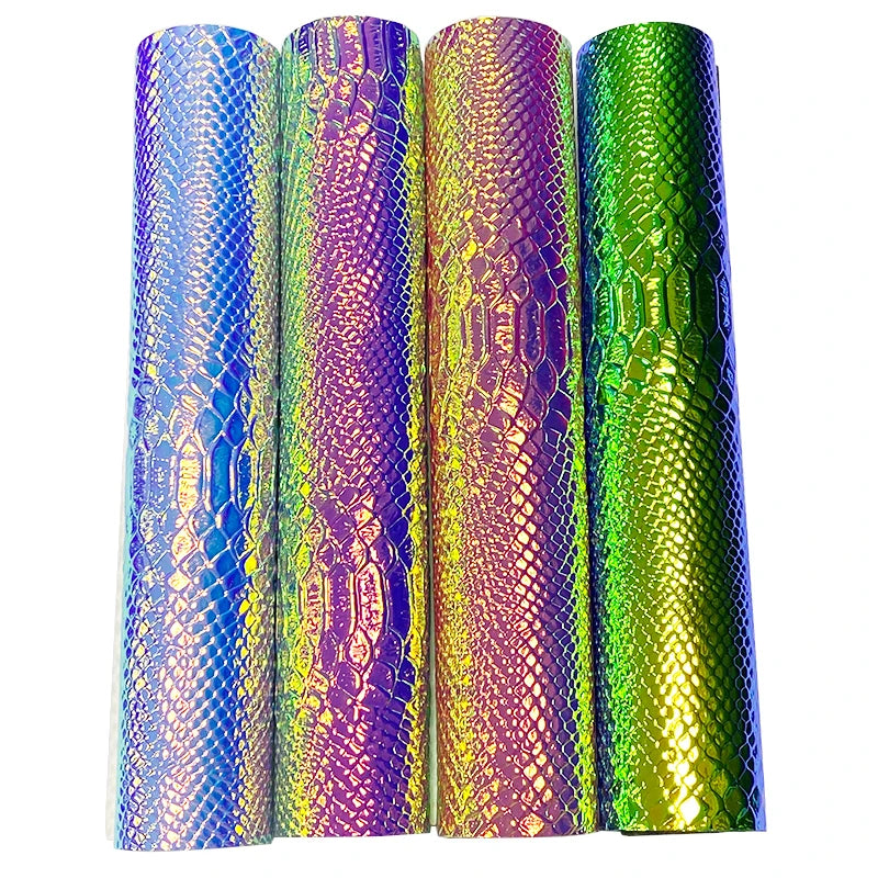 Wholesale Fancy Pu Leather Snake-patterned Faux Leather Embossing Artificial Leather for Making Handbags Shoes Bags