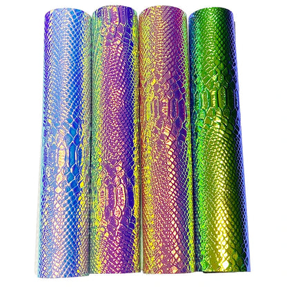 Wholesale Fancy Pu Leather Snake-patterned Faux Leather Embossing Artificial Leather for Making Handbags Shoes Bags